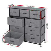 SportZone.co.nz Furniture > Bedroom > Dressers Artiss Chest of 9 Drawers Storage Dresser Tallboy Dark Grey Artiss Chest of 9 Drawers Storage Dresser Tallboy Dark Grey