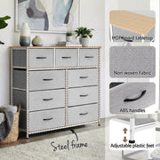 SportZone.co.nz Furniture > Bedroom > Dressers Artiss Chest of 9 Drawers Storage Dresser Tallboy Light Grey Artiss Chest of 9 Drawers Storage Dresser Tallboy Light Grey