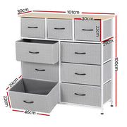 SportZone.co.nz Furniture > Bedroom > Dressers Artiss Chest of 9 Drawers Storage Dresser Tallboy Light Grey Artiss Chest of 9 Drawers Storage Dresser Tallboy Light Grey