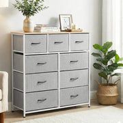 SportZone.co.nz Furniture > Bedroom > Dressers Artiss Chest of 9 Drawers Storage Dresser Tallboy Light Grey Artiss Chest of 9 Drawers Storage Dresser Tallboy Light Grey