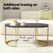 SportZone.co.nz Furniture > Living Room > Coffee Tables Artiss Coffee Table Marble Effect Black Artiss Coffee Table Marble Effect Black