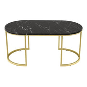 SportZone.co.nz Furniture > Living Room > Coffee Tables Artiss Coffee Table Marble Effect Black Artiss Coffee Table Marble Effect Black