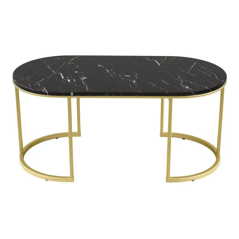SportZone.co.nz Furniture > Living Room > Coffee Tables Artiss Coffee Table Marble Effect Black Artiss Coffee Table Marble Effect Black