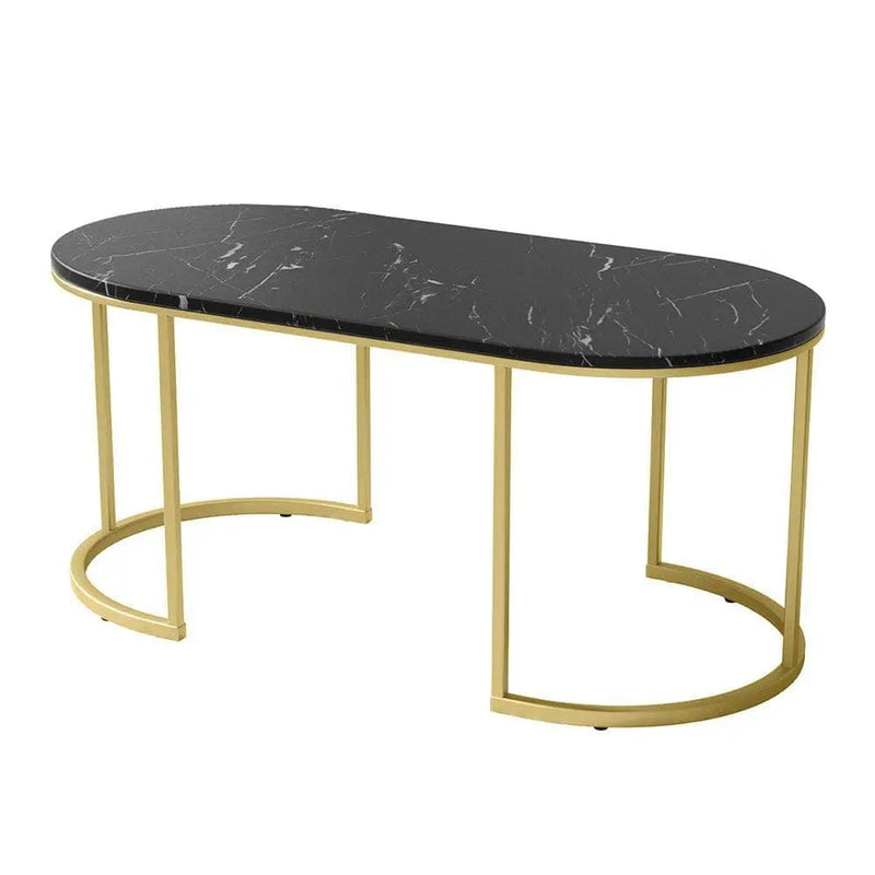 SportZone.co.nz Furniture > Living Room > Coffee Tables Artiss Coffee Table Marble Effect Black Artiss Coffee Table Marble Effect Black