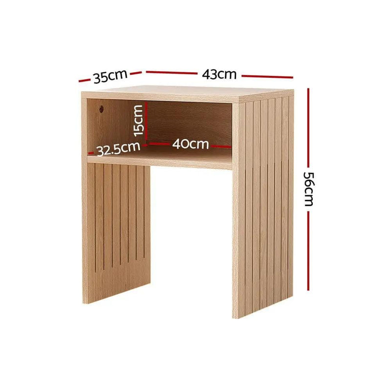 SportZone.co.nz Furniture > Living Room > Coffee Tables Artiss Coffee Table Storage Shelf Fluted Side Pine Artiss Coffee Table Storage Shelf Fluted Side Pine