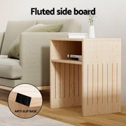 SportZone.co.nz Furniture > Living Room > Coffee Tables Artiss Coffee Table Storage Shelf Fluted Side Pine Artiss Coffee Table Storage Shelf Fluted Side Pine