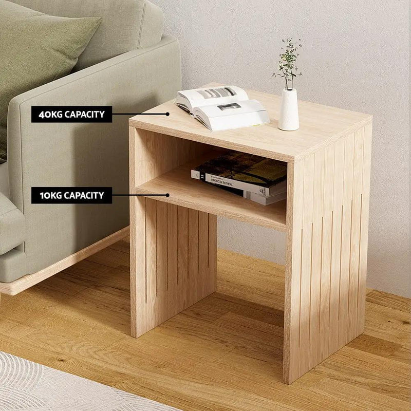 SportZone.co.nz Furniture > Living Room > Coffee Tables Artiss Coffee Table Storage Shelf Fluted Side Pine Artiss Coffee Table Storage Shelf Fluted Side Pine