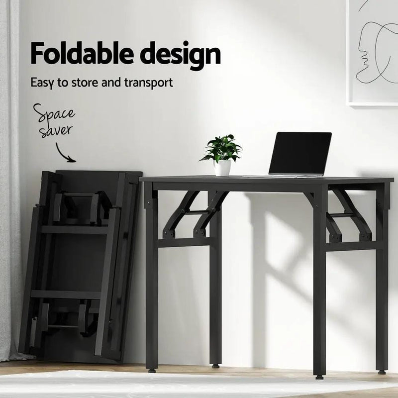SportZone.co.nz Furniture > Office > Desks Artiss Computer Desk Foldable Balck 80CM Artiss Computer Desk Foldable Balck 80CM