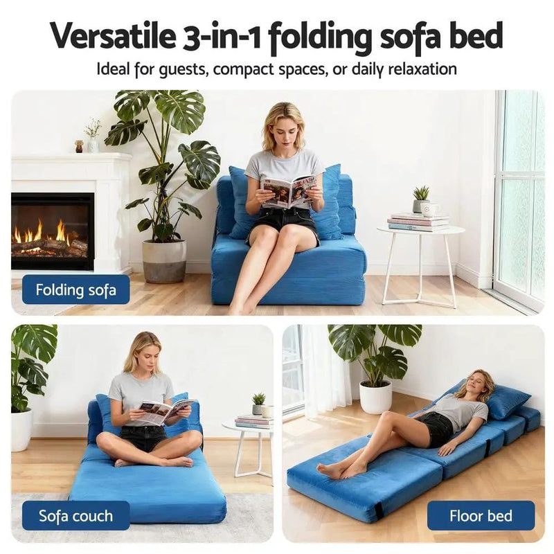 SportZone.co.nz Furniture > Sofas > Sofas & Sofa Beds Artiss Convertible Folding Sofa Bed Armless Lounger Foam Floor Sofas Futons Couches Artiss Convertible Folding Sofa Bed Armless Lounger Foam Floor Sofas Futons Couches