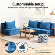 SportZone.co.nz Furniture > Sofas > Sofas & Sofa Beds Artiss Convertible Folding Sofa Bed Armless Lounger Foam Floor Sofas Futons Couches Artiss Convertible Folding Sofa Bed Armless Lounger Foam Floor Sofas Futons Couches