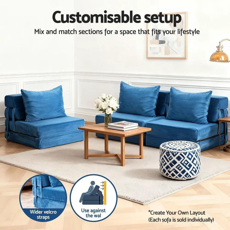 SportZone.co.nz Furniture > Sofas > Sofas & Sofa Beds Artiss Convertible Folding Sofa Bed Armless Lounger Foam Floor Sofas Futons Couches Artiss Convertible Folding Sofa Bed Armless Lounger Foam Floor Sofas Futons Couches
