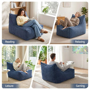 SportZone.co.nz Furniture > Sofas > Sofa Accessories Artiss Corduroy Bean Bag Chair Cover Blue | Soft Washable Lazy Sofa Cover Artiss Corduroy Bean Bag Chair Cover Blue | Soft Washable Lazy Sofa Cover