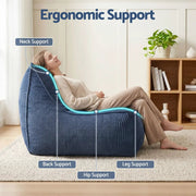 SportZone.co.nz Furniture > Sofas > Sofa Accessories Artiss Corduroy Bean Bag Chair Cover Blue | Soft Washable Lazy Sofa Cover Artiss Corduroy Bean Bag Chair Cover Blue | Soft Washable Lazy Sofa Cover