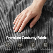 SportZone.co.nz Furniture > Sofas > Sofa Accessories Artiss Corduroy Bean Bag Chair Cover Grey | Soft Washable Lazy Sofa Cover Artiss Corduroy Bean Bag Chair Cover Grey | Soft Washable Lazy Sofa Cover