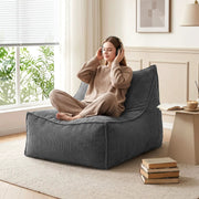 SportZone.co.nz Furniture > Sofas > Sofa Accessories Artiss Corduroy Bean Bag Chair Cover Grey | Soft Washable Lazy Sofa Cover Artiss Corduroy Bean Bag Chair Cover Grey | Soft Washable Lazy Sofa Cover