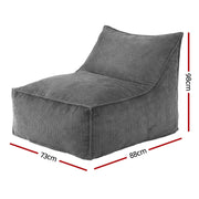 SportZone.co.nz Furniture > Sofas > Sofa Accessories Artiss Corduroy Bean Bag Chair Cover Grey | Soft Washable Lazy Sofa Cover Artiss Corduroy Bean Bag Chair Cover Grey | Soft Washable Lazy Sofa Cover