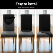 SportZone.co.nz Furniture > Dining > Dining Set Artiss Dining Chair Covers 6x Slipcovers Spandex Stretch Banquet Wedding Black Artiss Dining Chair Covers 6x Slipcovers Spandex Stretch Banquet Wedding Black