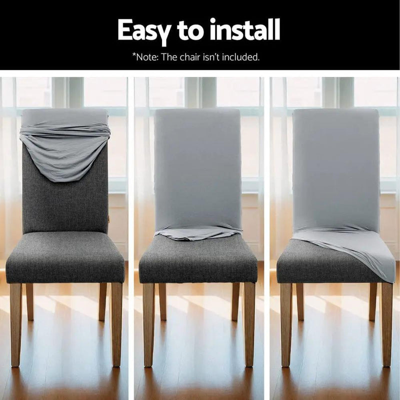 SportZone.co.nz Furniture > Dining > Dining Set Artiss Dining Chair Covers 6x Slipcovers Spandex Stretch Banquet Wedding Grey Artiss Dining Chair Covers 6x Slipcovers Spandex Stretch Banquet Wedding Grey