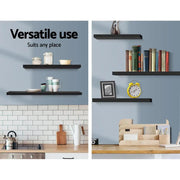 Artiss Floating Wall Shelf Set of 3 Black by SportZone.co.nz