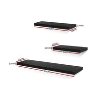 Artiss Floating Wall Shelf Set of 3 Black by SportZone.co.nz