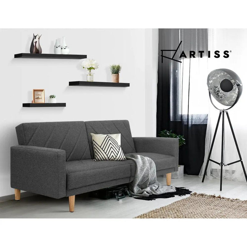 Artiss Floating Wall Shelf Set of 3 Black by SportZone.co.nz