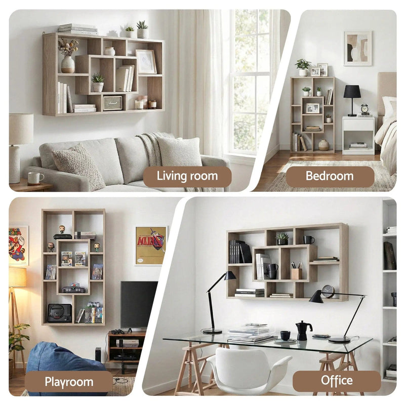 SportZone.co.nz Furniture > Living Room > Bookcases & Shelves Artiss Floating Wall Shelves Bookshelf Wood Artiss Floating Wall Shelves Bookshelf Wood