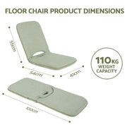 SportZone.co.nz Furniture > Bar Stools & Chairs > Arm Chairs & Recliners Artiss Floor Chair 5 Position Adjustable Green Lazy Sofa for Living Room Bedroom Artiss Floor Chair 5 Position Adjustable Green Lazy Sofa for Living Room Bedroom