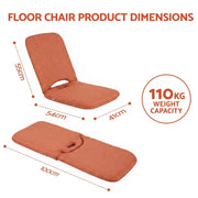 SportZone.co.nz Furniture > Bar Stools & Chairs > Arm Chairs & Recliners Artiss Floor Chair 5 Position Adjustable Orange Lazy Sofa for Living Room Bedroom Artiss Floor Chair 5 Position Adjustable Orange Lazy Sofa for Living Room Bedroom