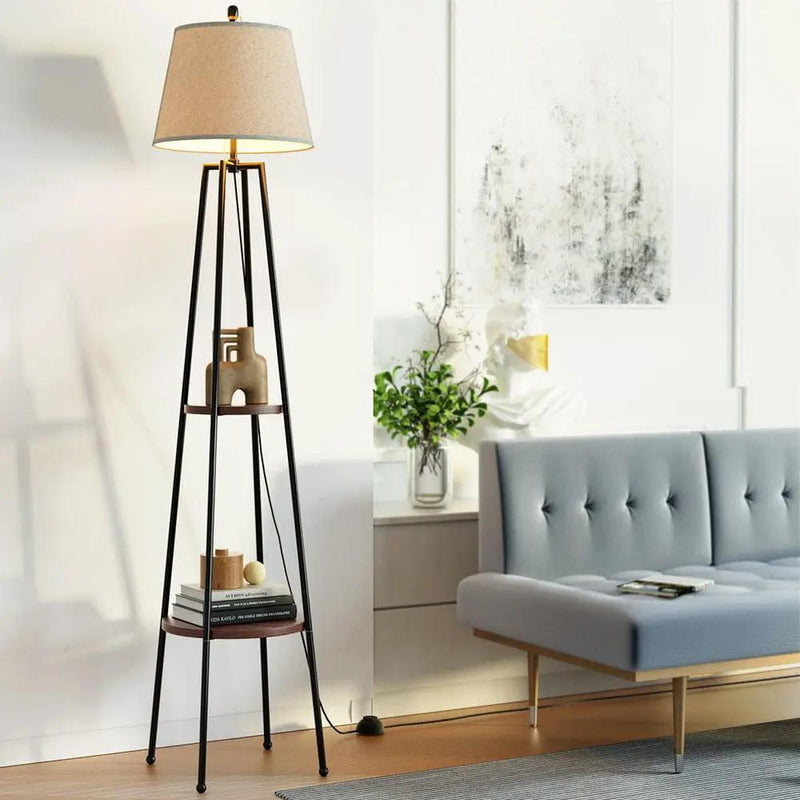 SportZone.co.nz Home & Garden > Lighting > Floor Lamps Artiss Floor Lamp 2 Tier Shelf Storage LED Light Stand Home Living Room Upright Artiss Floor Lamp 2 Tier Shelf Storage LED Light Stand Home Living Room Upright