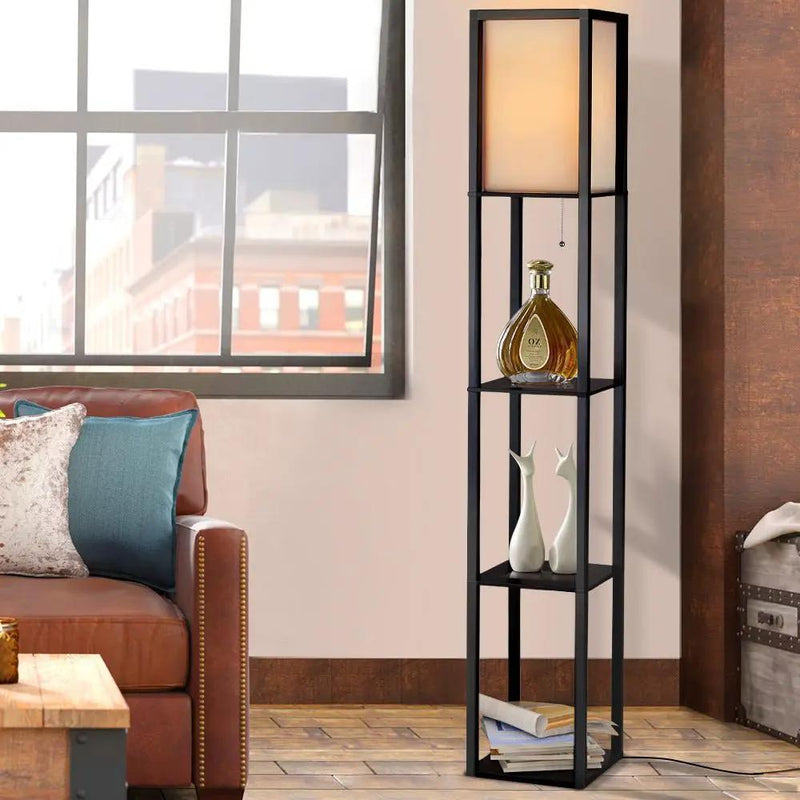 SportZone.co.nz Home & Garden > Lighting Artiss Floor Lamp 3 Tier Shelf Shelf Storage LED Light Stand Home Room Vintage Black Artiss Floor Lamp 3 Tier Shelf Shelf Storage LED Light Stand Home Room Vintage Black