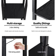 SportZone.co.nz Furniture > Bedroom Artiss Floor Lamp 3 Tier Shelf Storage LED Light Stand Home Room Pattern Black Artiss Floor Lamp 3 Tier Shelf Storage LED Light Stand Home Room Pattern Black