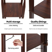 SportZone.co.nz Furniture > Bedroom Artiss Floor Lamp 3 Tier Shelf Storage LED Light Stand Home Room Pattern Brown Artiss Floor Lamp 3 Tier Shelf Storage LED Light Stand Home Room Pattern Brown