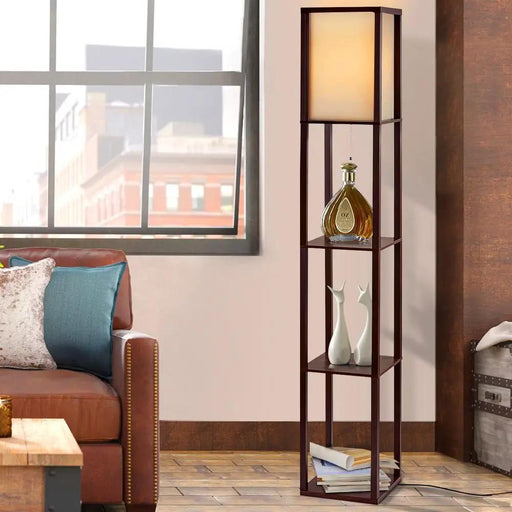 SportZone.co.nz Home & Garden > Lighting Artiss Floor Lamp 3 Tier Shelf Storage LED Light Stand Home Room Vintage Brown Artiss Floor Lamp 3 Tier Shelf Storage LED Light Stand Home Room Vintage Brown