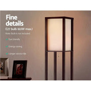 SportZone.co.nz Home & Garden > Lighting Artiss Floor Lamp 3 Tier Shelf Storage LED Light Stand Home Room Vintage Brown Artiss Floor Lamp 3 Tier Shelf Storage LED Light Stand Home Room Vintage Brown
