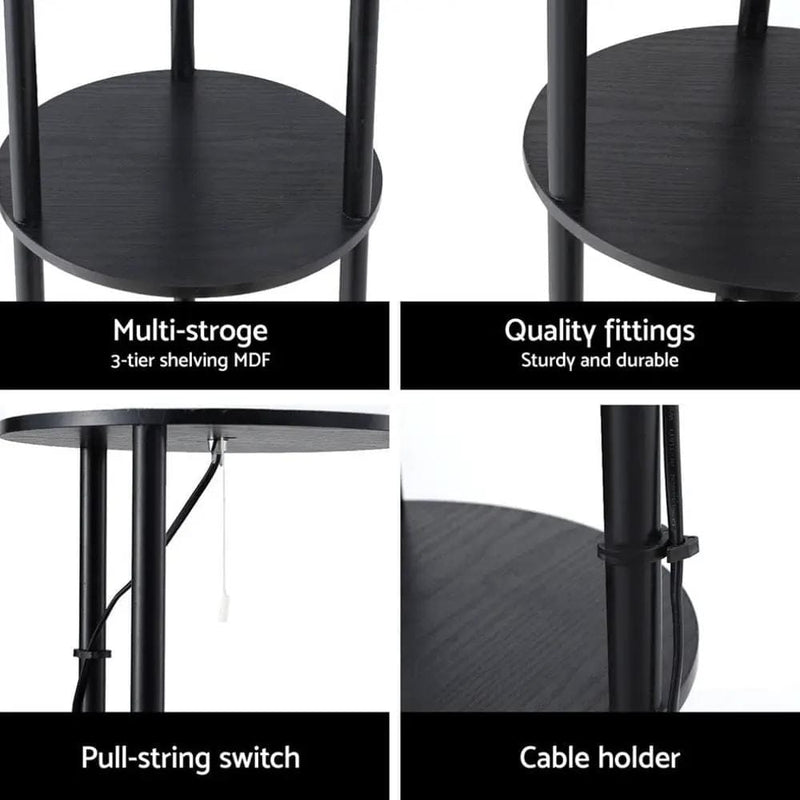 SportZone.co.nz Home & Garden > Lighting > Floor Lamps Artiss Floor Lamp 3 Tier Shelf Storage LED Light Stand Home Room Vintage Round Artiss Floor Lamp 3 Tier Shelf Storage LED Light Stand Home Room Vintage Round