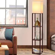 SportZone.co.nz Furniture > Bedroom Artiss Floor Lamp 3 Tier Shelf Storage LED Light Stand Home Room Vintage White Artiss Floor Lamp 3 Tier Shelf Storage LED Light Stand Home Room Vintage White