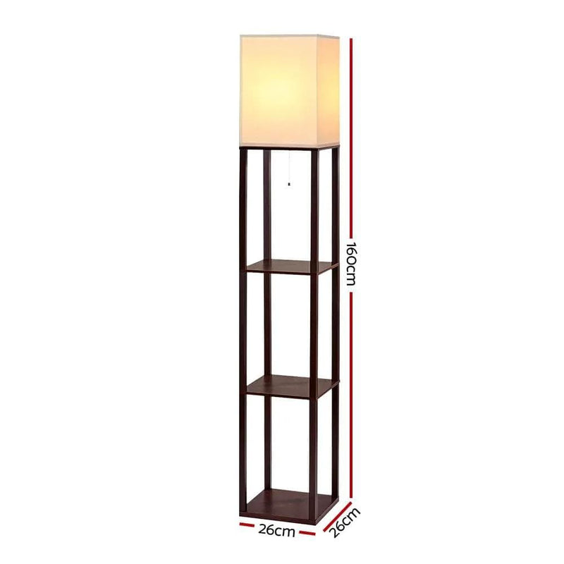 SportZone.co.nz Furniture > Bedroom Artiss Floor Lamp 3 Tier Shelf Storage LED Light Stand Home Room Vintage White Artiss Floor Lamp 3 Tier Shelf Storage LED Light Stand Home Room Vintage White
