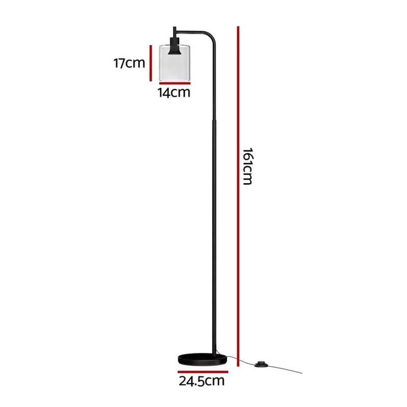 SportZone.co.nz Home & Garden > Lighting > Floor Lamps Artiss Floor Lamp Light Stand Modern Home Living Room Office Reading Glass Shade Black Artiss Floor Lamp Light Stand Modern Home Living Room Office Reading Glass Shade Black
