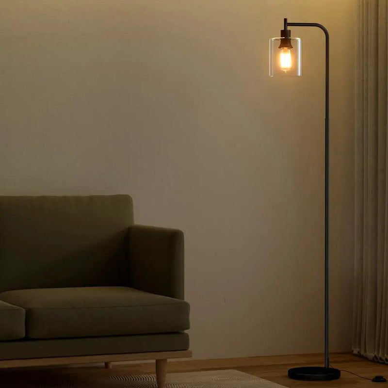SportZone.co.nz Home & Garden > Lighting > Floor Lamps Artiss Floor Lamp Light Stand Modern Home Living Room Office Reading Glass Shade Black Artiss Floor Lamp Light Stand Modern Home Living Room Office Reading Glass Shade Black