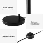 SportZone.co.nz Home & Garden > Lighting > Floor Lamps Artiss Floor Lamp Light Stand Modern Home Living Room Office Reading Glass Shade Black Artiss Floor Lamp Light Stand Modern Home Living Room Office Reading Glass Shade Black