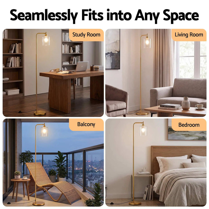 SportZone.co.nz Home & Garden > Lighting > Floor Lamps Artiss Floor Lamp Modern Industrial Standing Light with Clear Glass Shade, GoldMetal Tall Lamp for Living Room, Bedroom & Office, Anti-Tipping Weighted Base & Foot Switch (Bulb Not Included) Artiss Floor Lamp Modern Industrial Standing Light with Clear Glass Shade, GoldMetal Tall Lamp for Living Room, Bedroom & Office, Anti-Tipping Weighted Base & Foot Switch (Bulb Not Included)