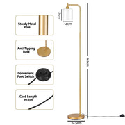 SportZone.co.nz Home & Garden > Lighting > Floor Lamps Artiss Floor Lamp Modern Industrial Standing Light with Clear Glass Shade, GoldMetal Tall Lamp for Living Room, Bedroom & Office, Anti-Tipping Weighted Base & Foot Switch (Bulb Not Included) Artiss Floor Lamp Modern Industrial Standing Light with Clear Glass Shade, GoldMetal Tall Lamp for Living Room, Bedroom & Office, Anti-Tipping Weighted Base & Foot Switch (Bulb Not Included)