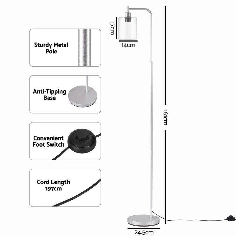 SportZone.co.nz Home & Garden > Lighting > Floor Lamps Artiss Floor Lamp Modern Industrial Standing Light with Clear Glass Shade, Silver Metal Tall Lamp for Living Room, Bedroom & Office, Anti-Tipping Weighted Base & Foot Switch (Bulb Not Included) Artiss Floor Lamp Modern Industrial Standing Light with Clear Glass Shade, Silver Metal Tall Lamp for Living Room, Bedroom & Office, Anti-Tipping Weighted Base & Foot Switch (Bulb Not Included)