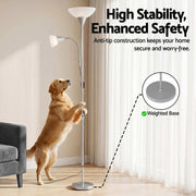 SportZone.co.nz Home & Garden > Lighting > Floor Lamps Artiss Floor Lamp Mother and Child Modern Home Living Room Office Reading Silver Artiss Floor Lamp Mother and Child Modern Home Living Room Office Reading Silver