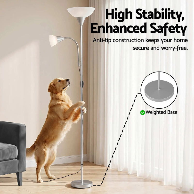 SportZone.co.nz Home & Garden > Lighting > Floor Lamps Artiss Floor Lamp Mother and Child Modern Home Living Room Office Reading Silver Artiss Floor Lamp Mother and Child Modern Home Living Room Office Reading Silver