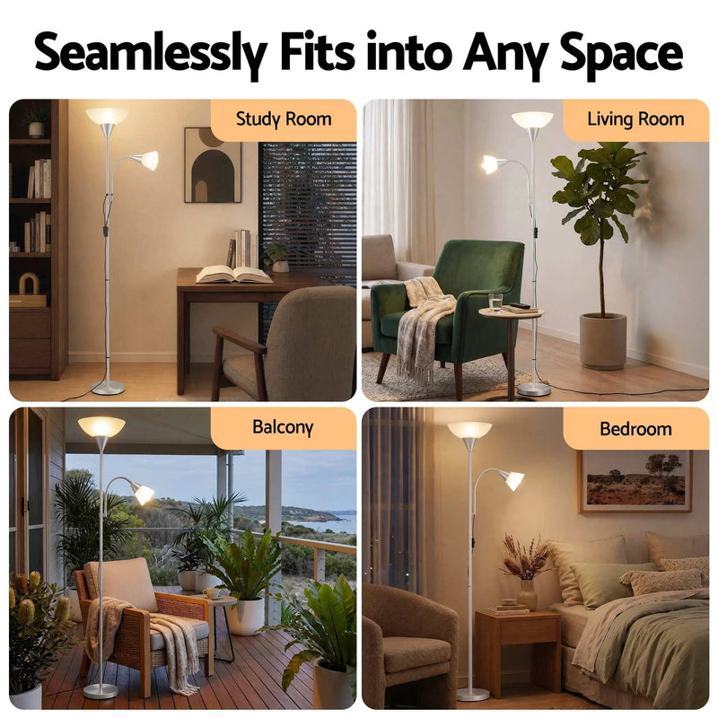 SportZone.co.nz Home & Garden > Lighting > Floor Lamps Artiss Floor Lamp Mother and Child Modern Home Living Room Office Reading Silver Artiss Floor Lamp Mother and Child Modern Home Living Room Office Reading Silver