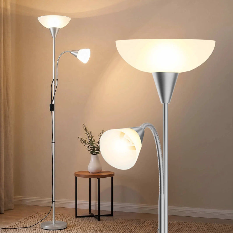 SportZone.co.nz Home & Garden > Lighting > Floor Lamps Artiss Floor Lamp Mother and Child Modern Home Living Room Office Reading Silver Artiss Floor Lamp Mother and Child Modern Home Living Room Office Reading Silver