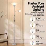 SportZone.co.nz Home & Garden > Lighting > Floor Lamps Artiss Floor Lamp Mother and Child Modern Home Living Room Office Reading Silver Artiss Floor Lamp Mother and Child Modern Home Living Room Office Reading Silver