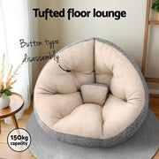 SportZone.co.nz Furniture > Bar Stools & Chairs > Arm Chairs & Recliners Artiss Floor Lounge Sofa Bed Chair Foldable Washable Beige Artiss Floor Lounge Sofa Bed Chair Foldable Washable Beige