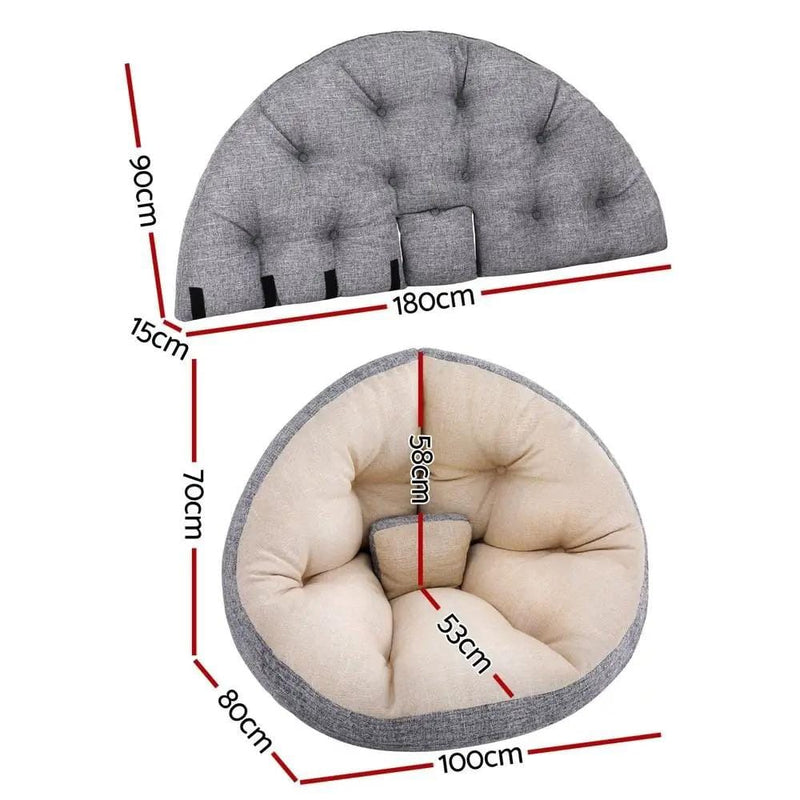 SportZone.co.nz Furniture > Bar Stools & Chairs > Arm Chairs & Recliners Artiss Floor Lounge Sofa Bed Chair Foldable Washable Beige Artiss Floor Lounge Sofa Bed Chair Foldable Washable Beige